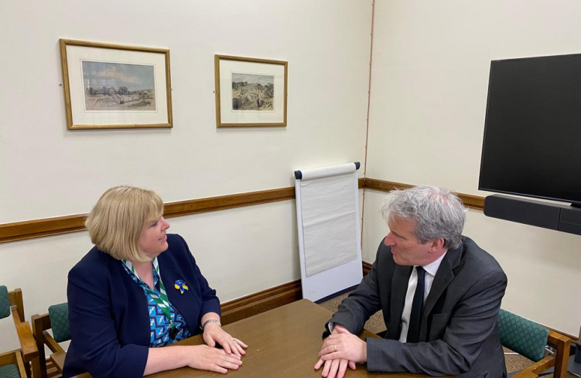 Jane speaking to Minster Hinds