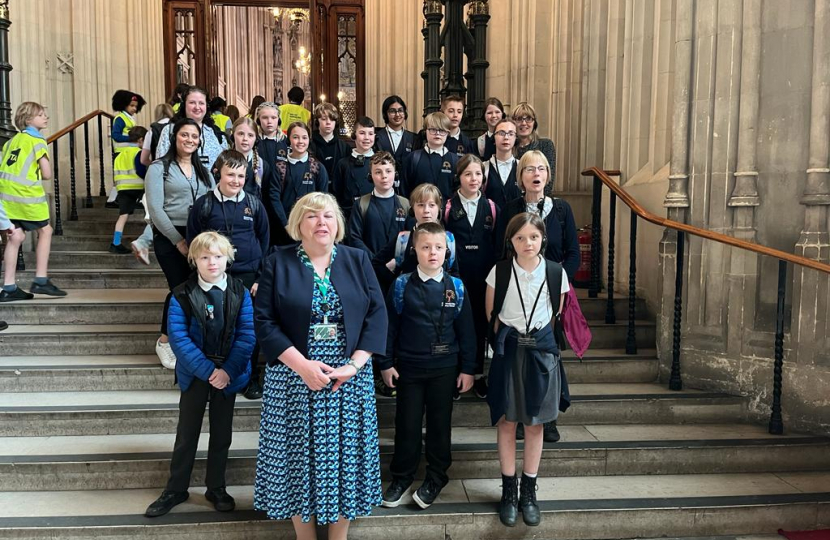 Jane with Students from Outwoods Edge School