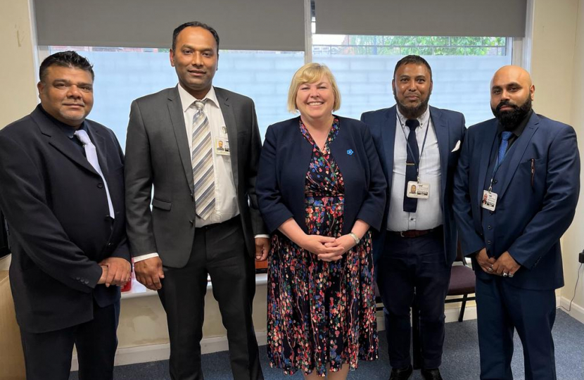 Jane with representatives from Charnwood Taxi Association