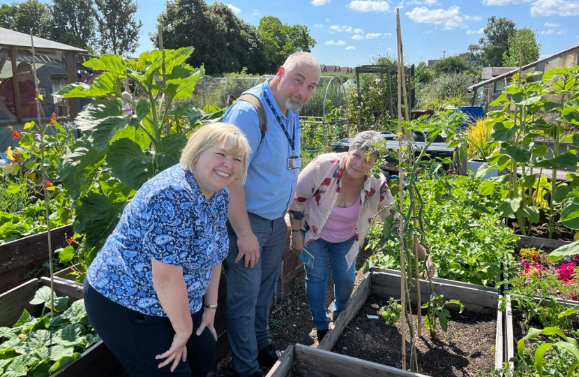 Jane at the allotment