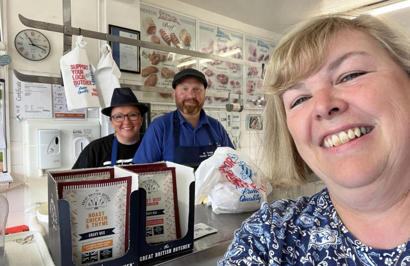 Jane with local business owners