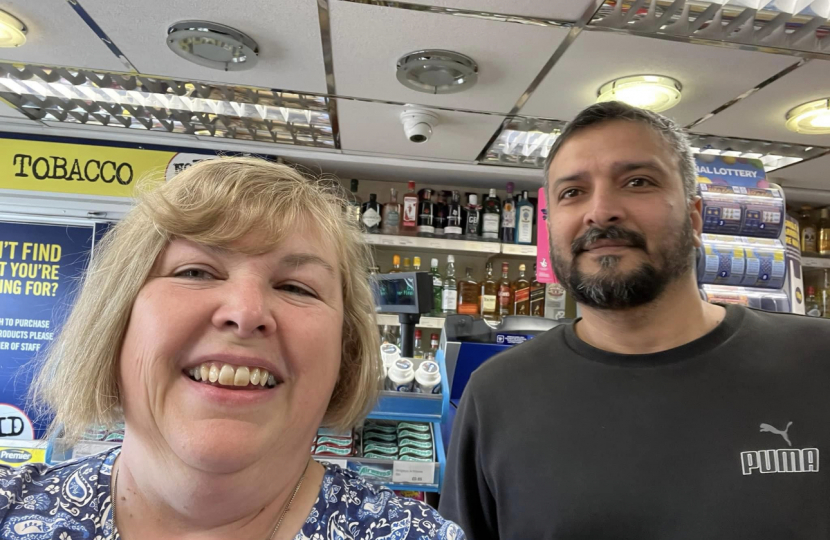 Jane with local business owners