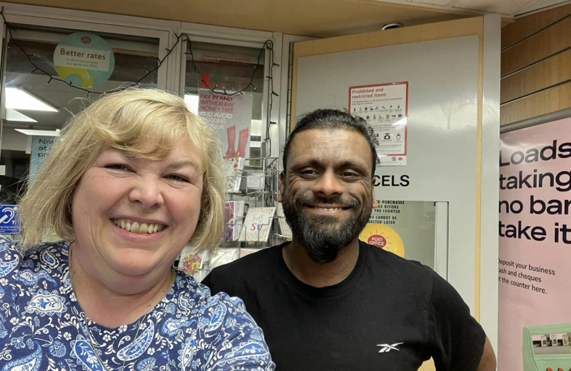 Jane with local business owners