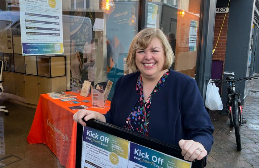 Jane outside of the Careers and Enterprise Hub before the event started