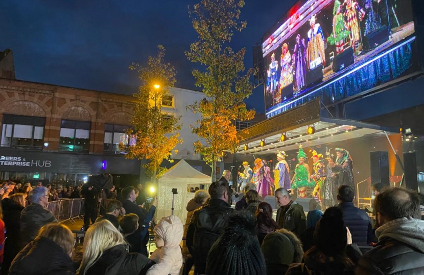 The stage at the lights switch on