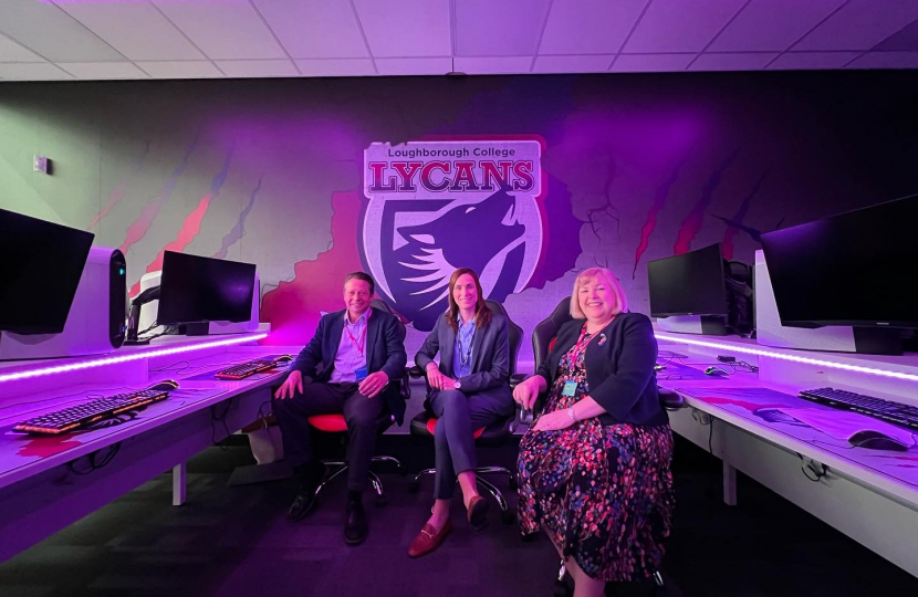 Esports suite at Loughborough College