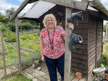 Jane on the allotment