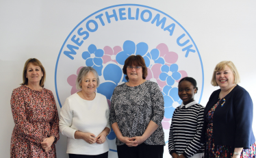 Jane Hunt MP with members of the Mesothelioma UK charity