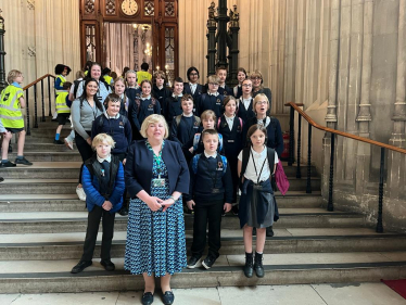 Jane with Students from Outwoods Edge School