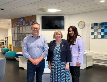 Jane with representatives from the two organisations