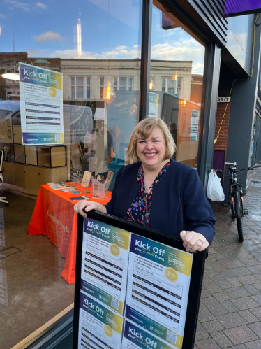 Jane outside of the Careers and Enterprise Hub before the event started