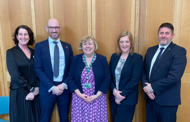 Jane Hunt MP with  the Police Federation representatives for Leicestershire and Leicestershire MPs