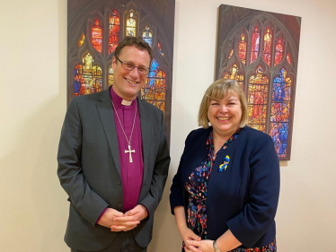 Jane with Bishop Martyn