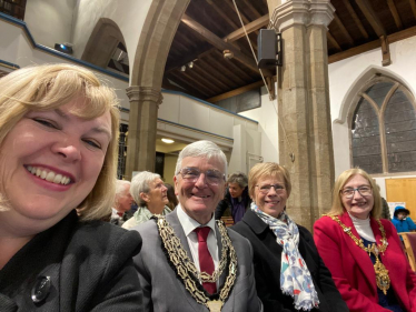 Jane and other local representatives at the concert