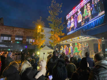 The stage at the lights switch on