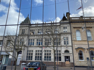 Picture of HSBC in Loughborough following the fire